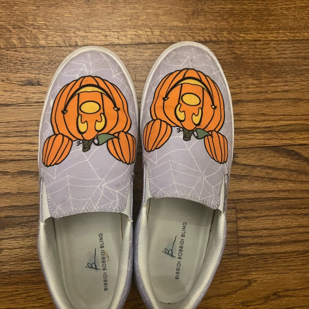 Mickey pumpkin slip ons
